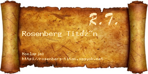 Rosenberg Titán névjegykártya
